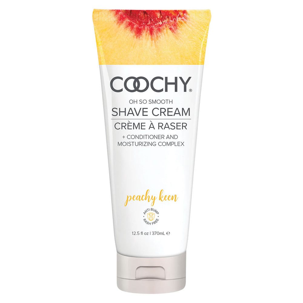 Coochy Shave Cream Peachy Keen 12.5 fl oz tube, moisturizing bikini and body shaving cream
