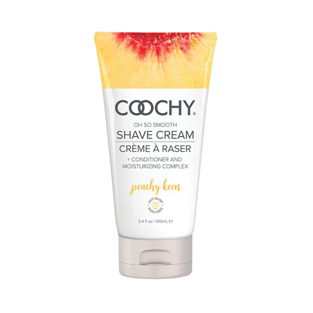 Coochy Shave Cream Peachy Keen 3.4 fl oz tube, moisturizing bikini and body shaving cream