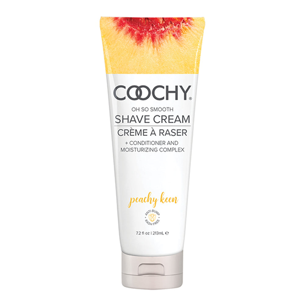 Coochy Shave Cream Peachy Keen 7.2 fl oz tube, moisturizing bikini and body shaving cream