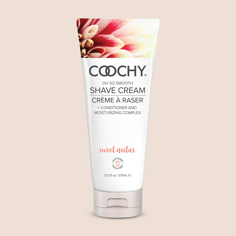 Coochy Shave Cream Sweet Nectar 12.5 fl oz bottle, moisturizing bikini and body shaving cream