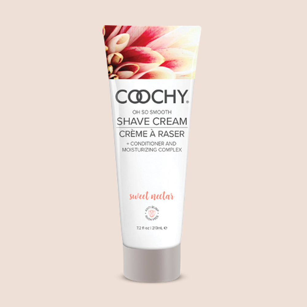 Coochy Shave Cream Sweet Nectar 7.2 fl oz bottle, moisturizing bikini and body shaving cream