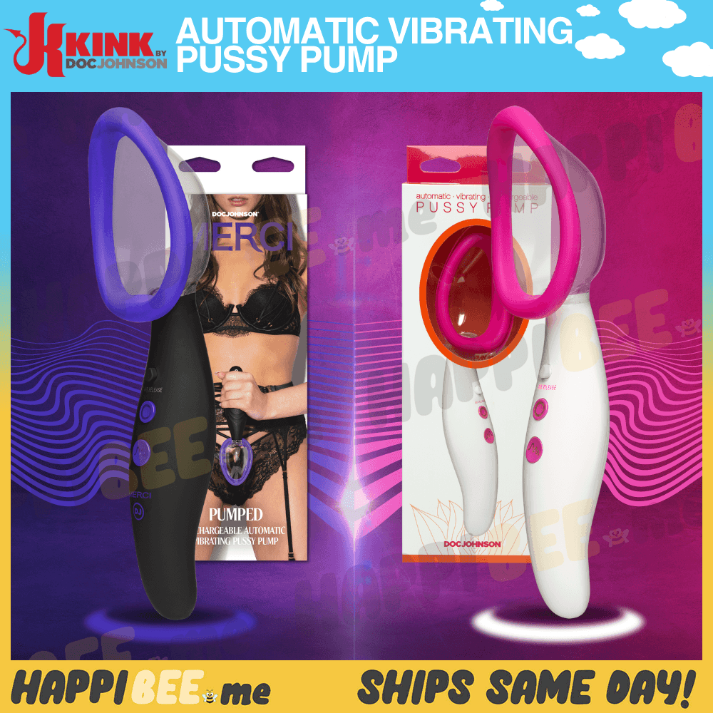 Doc Johnson Rechargeable Vaginal Pump Kit • Automatic Vibrating Pussy Pump