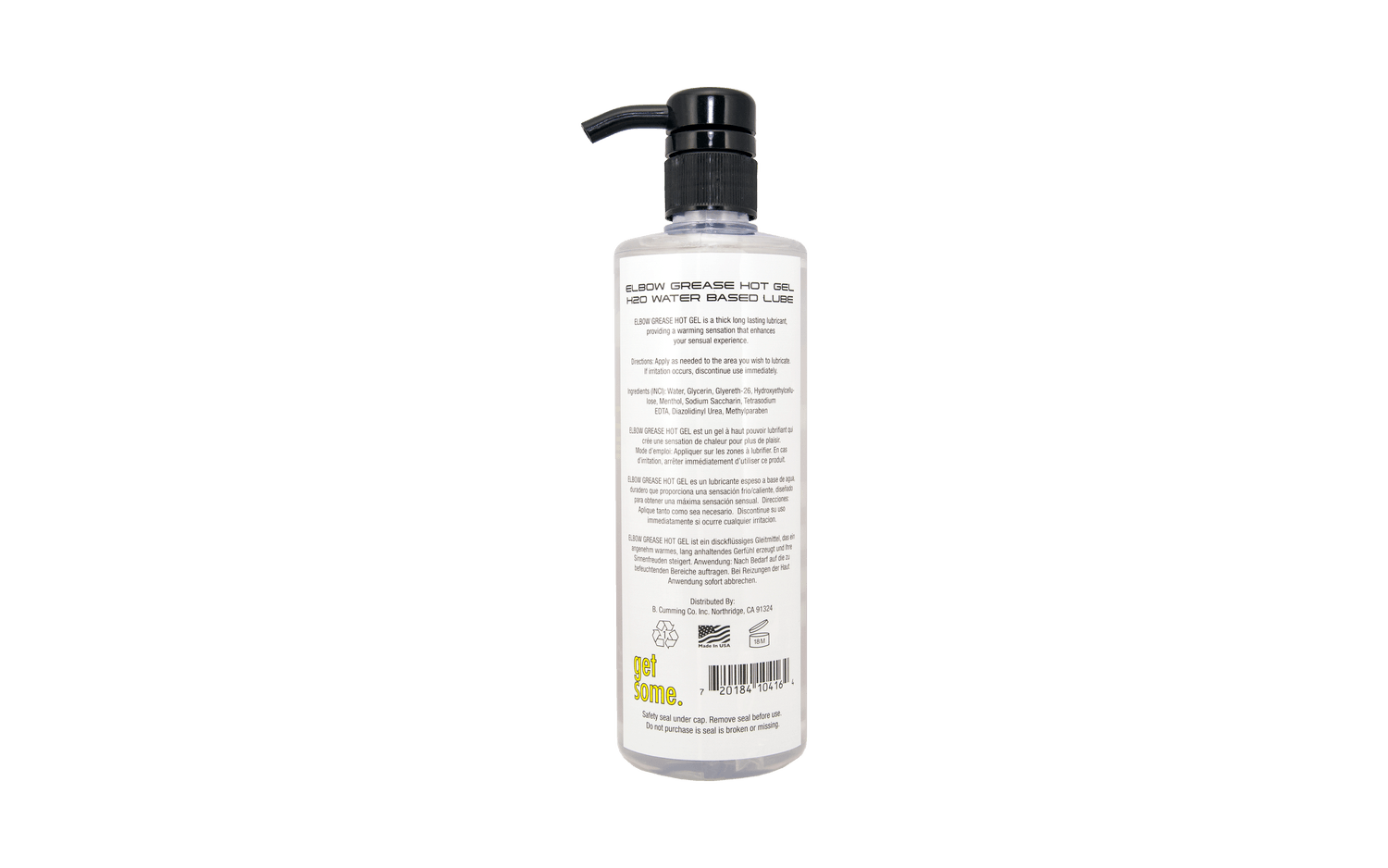 Elbow Grease H2O Hot Gel 16oz Back