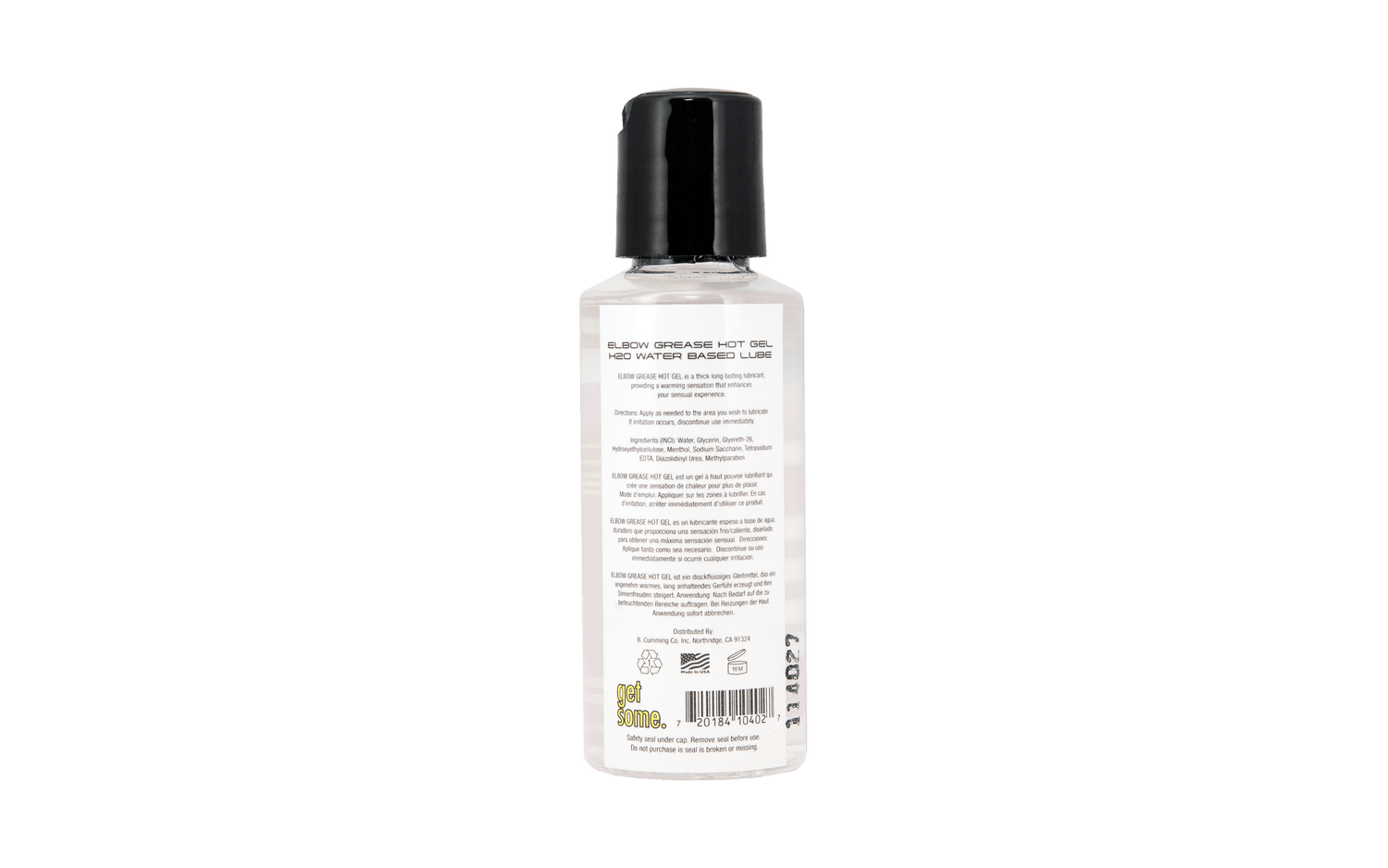 Elbow Grease H2O Hot Gel 2oz Back