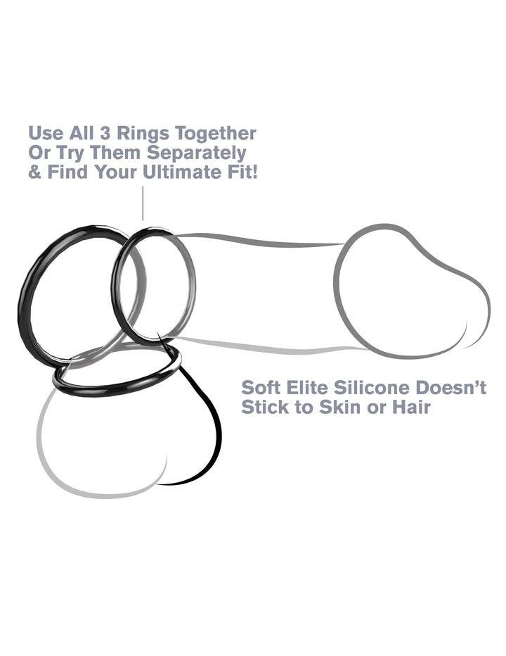 Fantasy Stamina Set (3-Ring) • Silicone Penis Ring