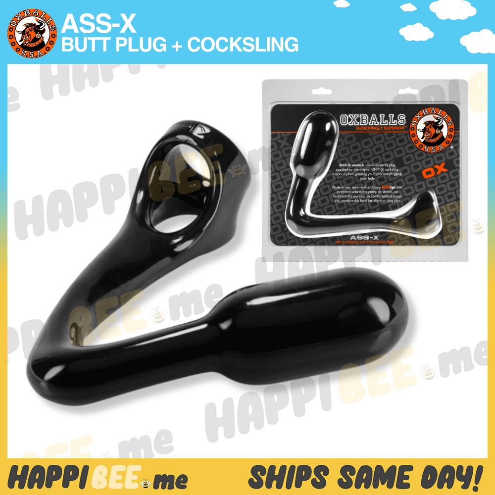 Oxballs ASS-X Asslock Cocksling and Plug Hybrid Design Happibee Oxballs ASS-X Asslock Cocksling and Plug Hybrid Design Happibee