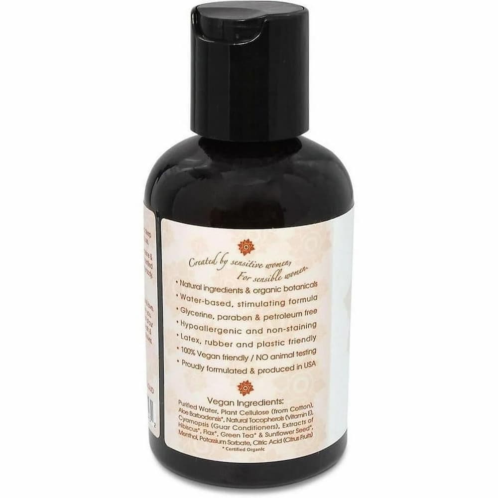 Sliquid Organics Sensation older packaging with ingredient and product information label