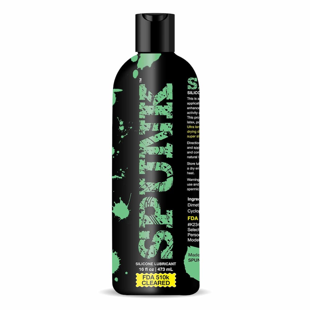 SPUNK Pure Silicone 16 oz black bottle, front label
