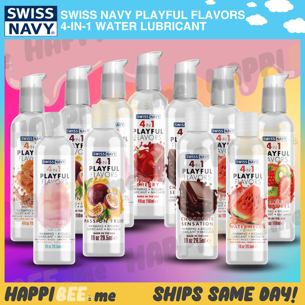 Swiss Navy 4 in 1 Playful Flavors • Edible Water Lubricant - Happibee