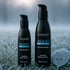 Wicked Aqua Chill cooling lubricant bottles in 2 oz and 4 oz sizes on frosted grass