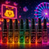Wicked flavored lubricant selection illustrated against a colorful carnival backdrop
