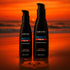 Wicked Aqua Heat bottle illustration on a beach at sunset
