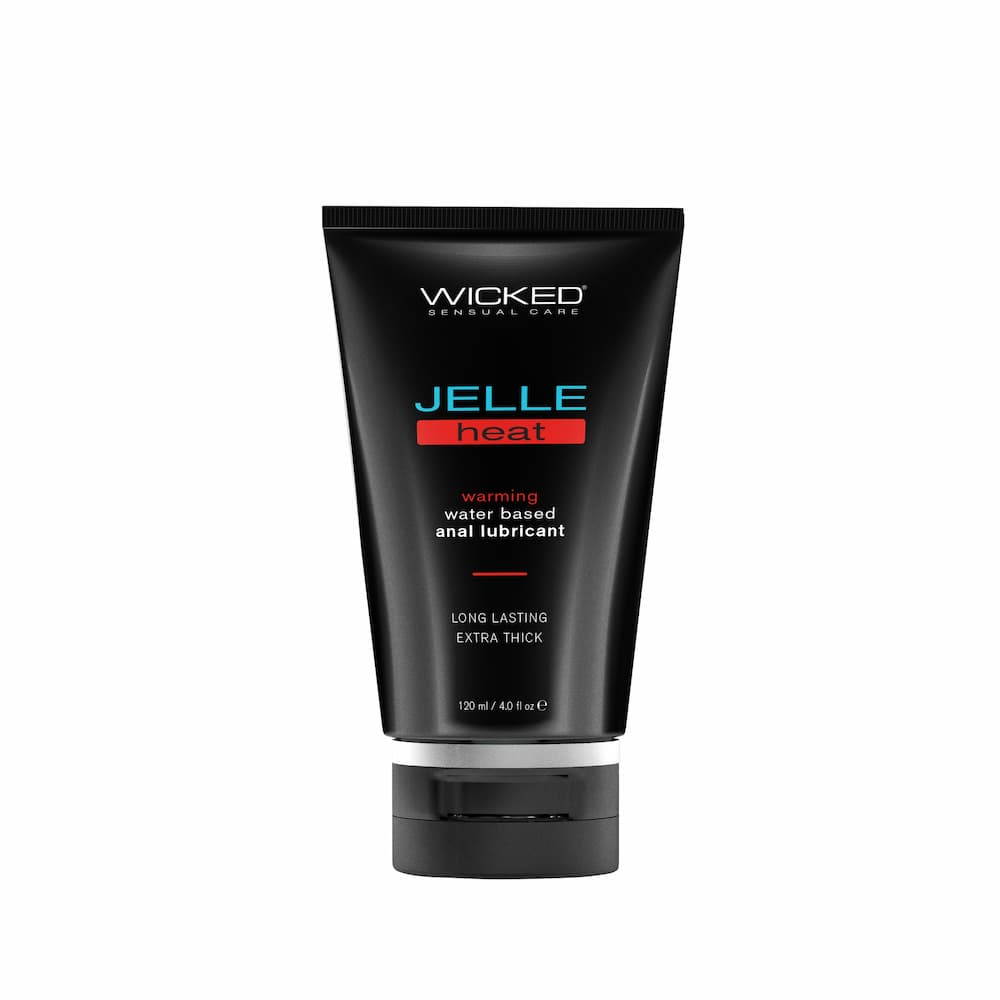 Wicked Jelle Heat warming anal gel tube against a white background