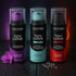 Wicked Toy Love lubricant trio on a dark surface with a flower and droplets