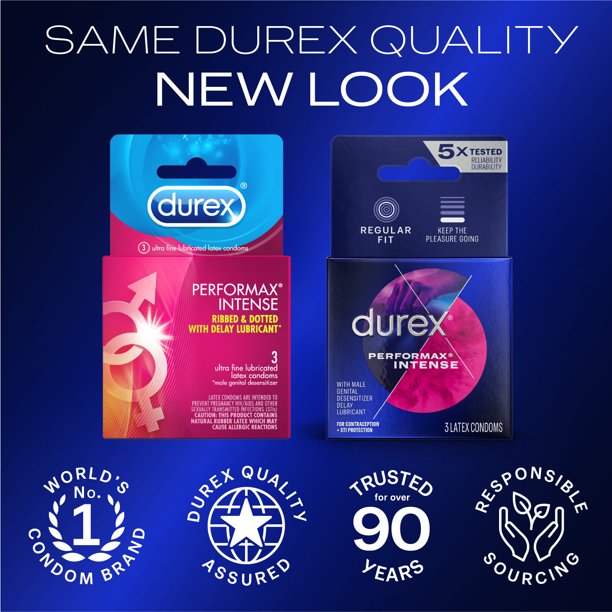 Durex Performax Intense (Delay & Studded) • Latex Condom