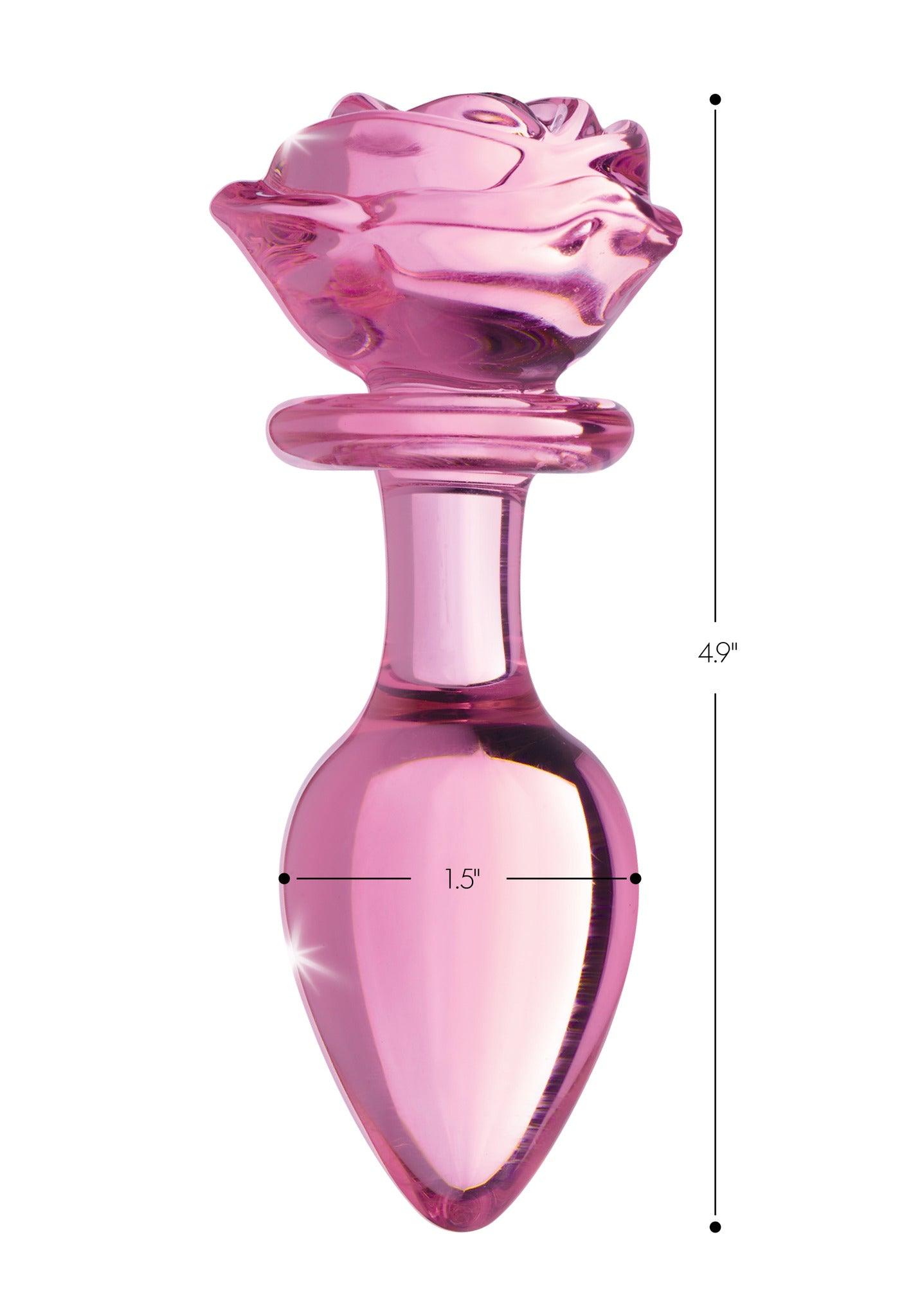 Booty Sparks Pink Rose • Glass Butt Plug