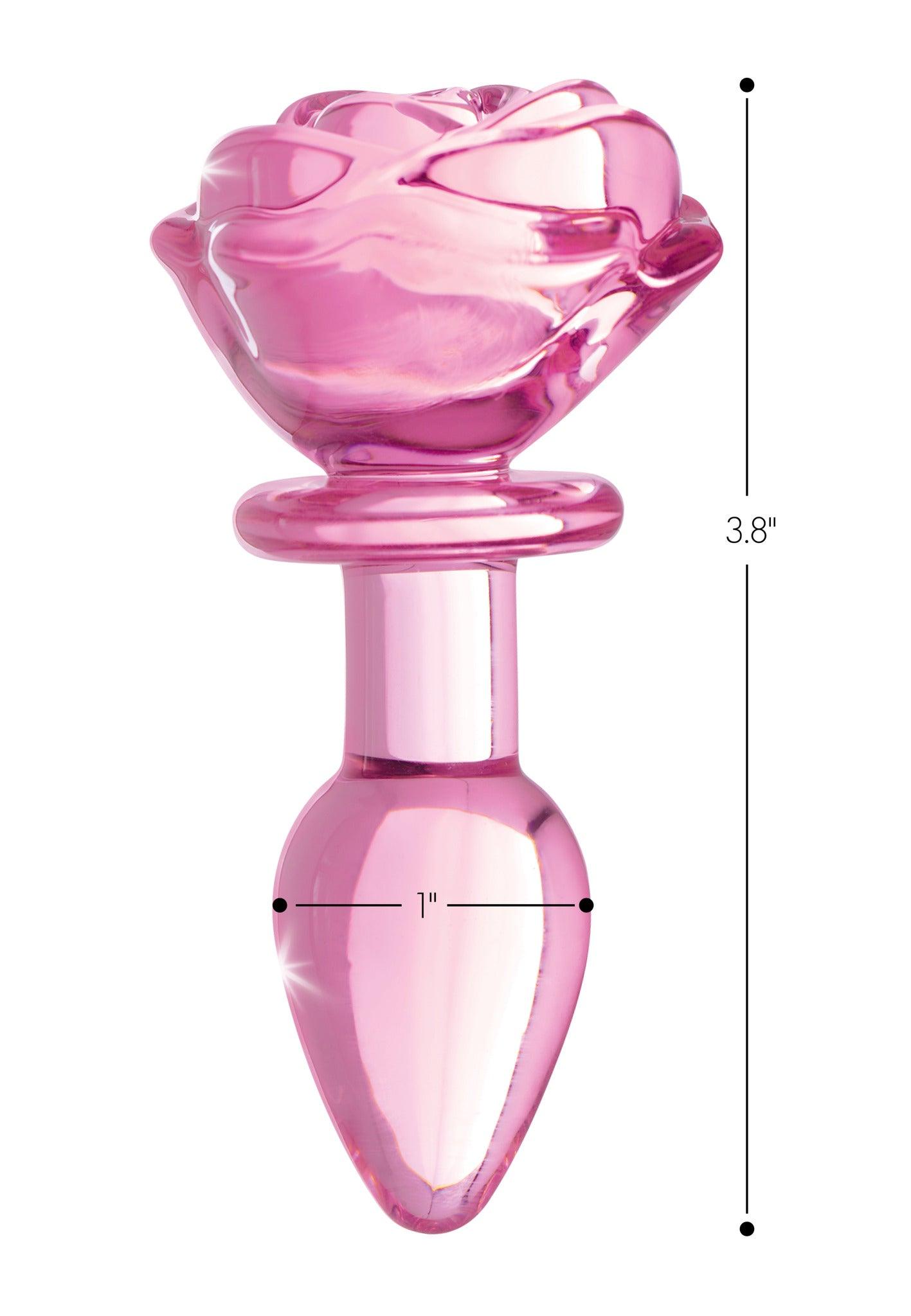 Booty Sparks Pink Rose • Glass Butt Plug