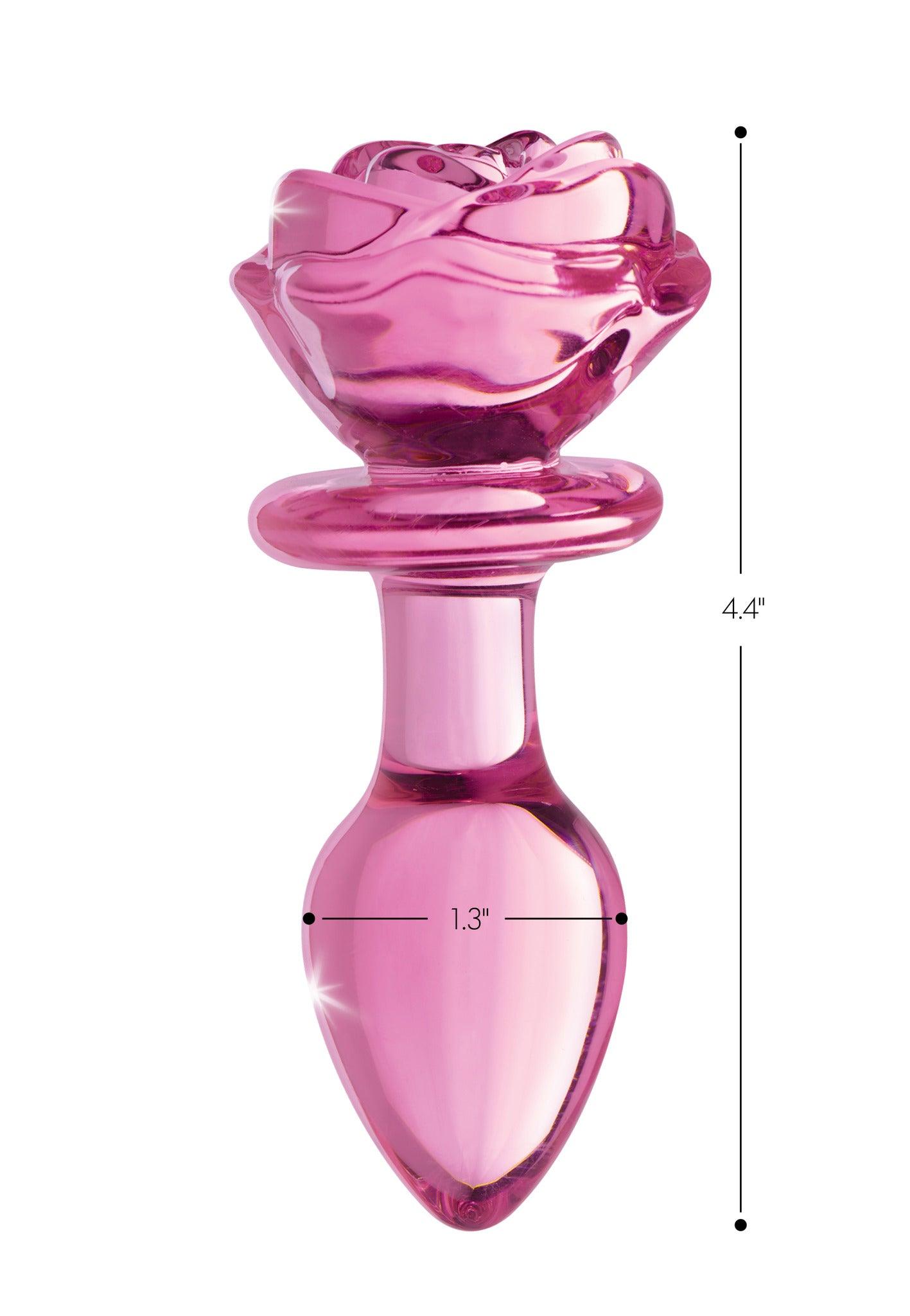 Booty Sparks Pink Rose • Glass Butt Plug