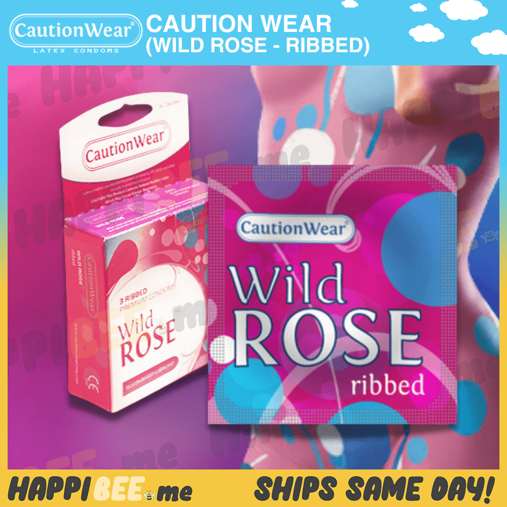 CautionWear Wild Rose (Ribbed) • Latex Condom