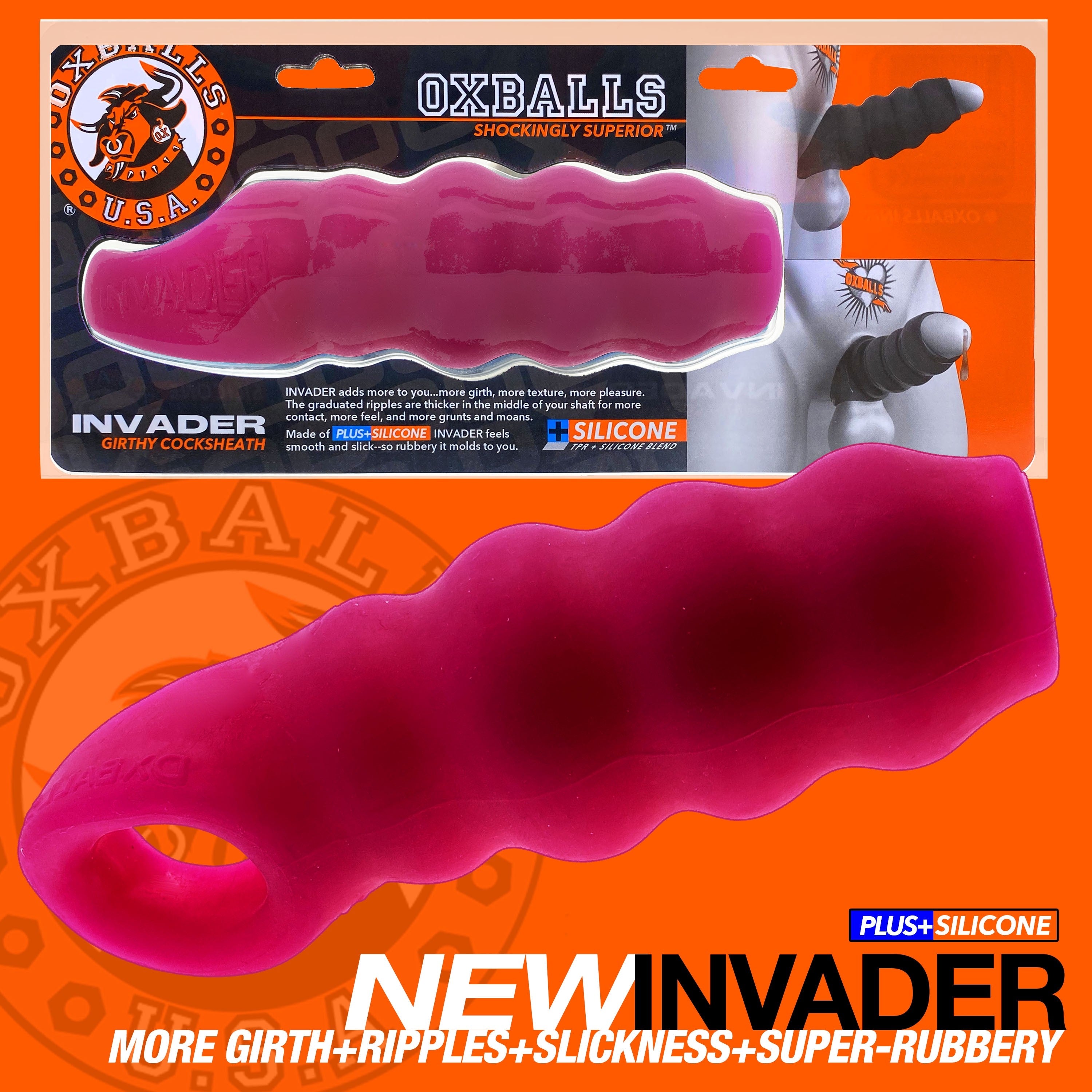 Oxballs Invader • TPR+Silicone Penis-Sheath + Extender