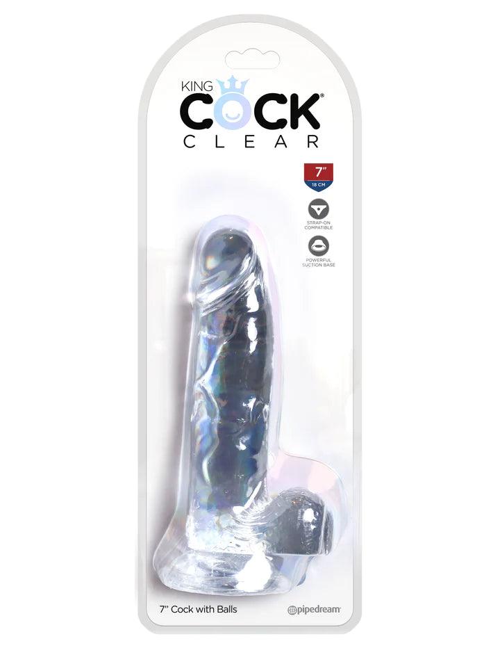 King Cock Clear (+ Balls) • Realistic Dildo