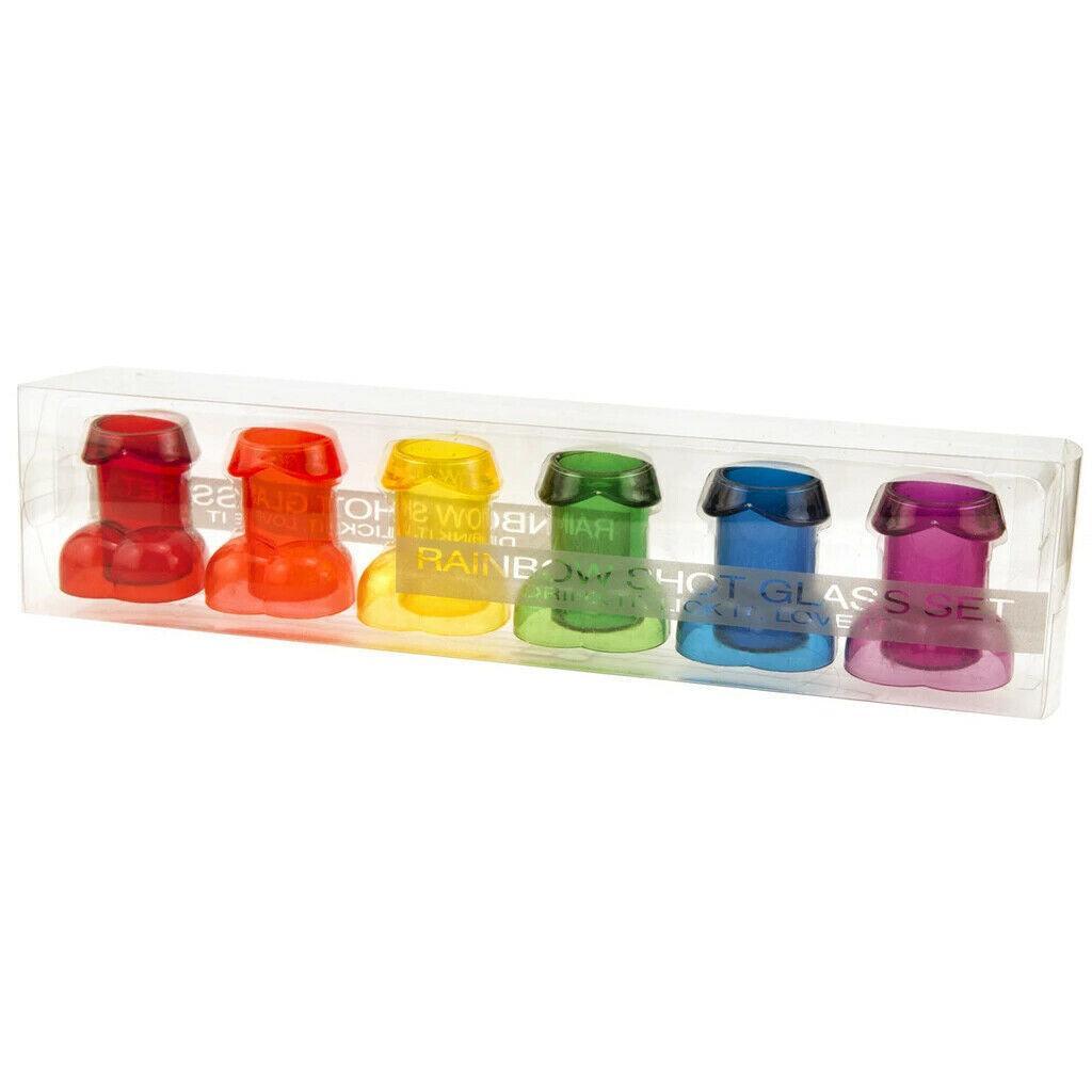 Rainbow Shot Glass Set • 6-Penis Cup Set