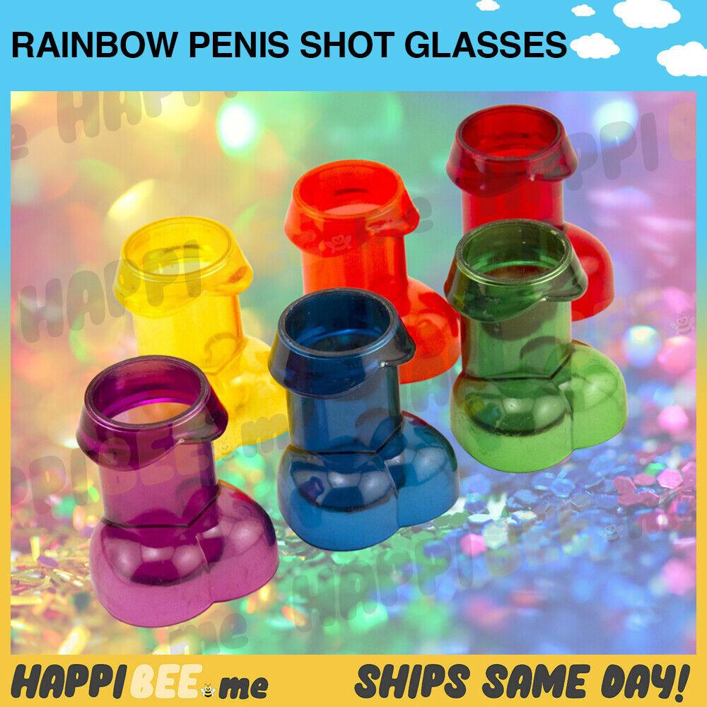 Rainbow Shot Glass Set • 6-Penis Cup Set - Happibee