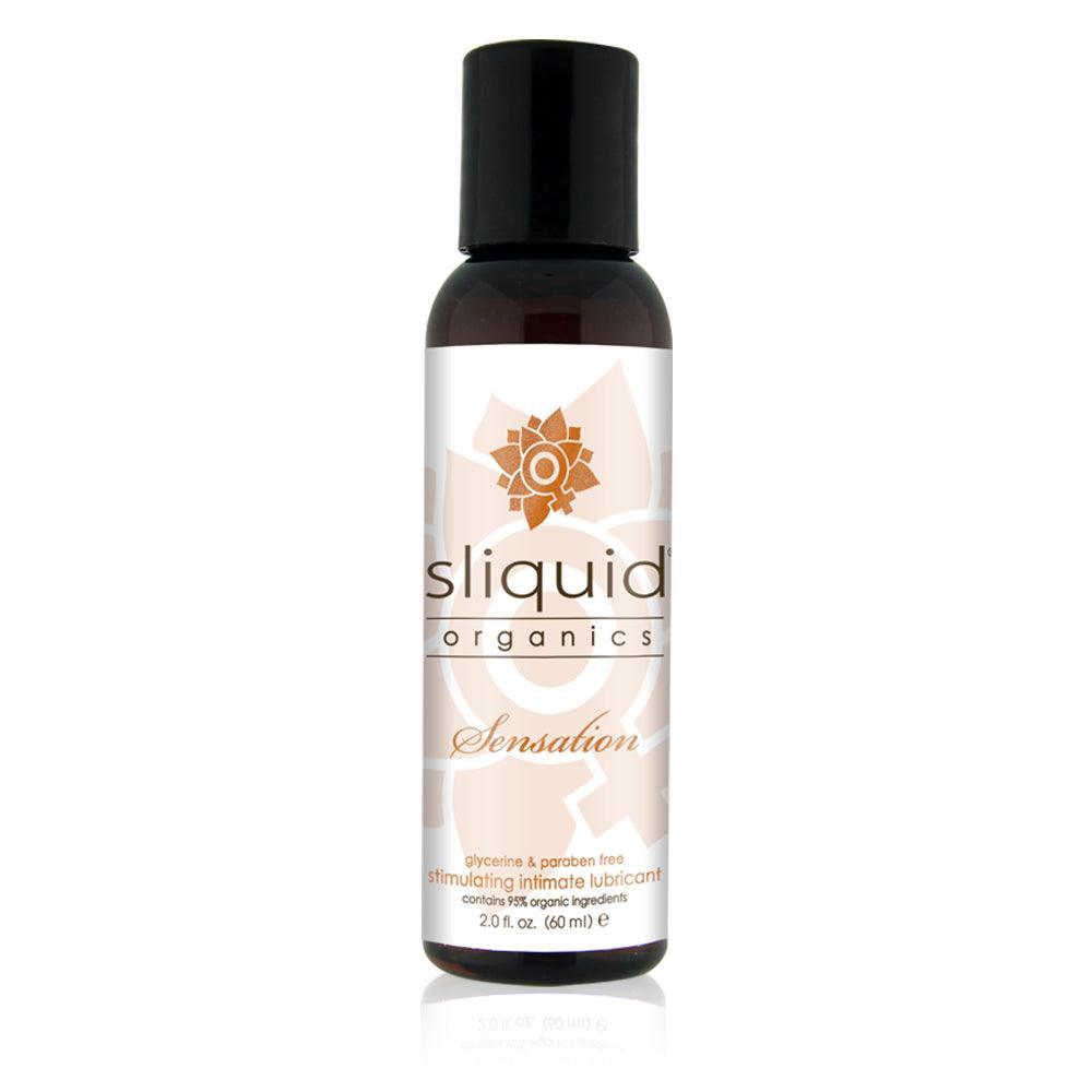 Sliquid Organics Sensation 2 fl oz bottle, front view