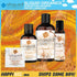 Sliquid Organics Sensation bottle and sample range on an orange promotional graphic