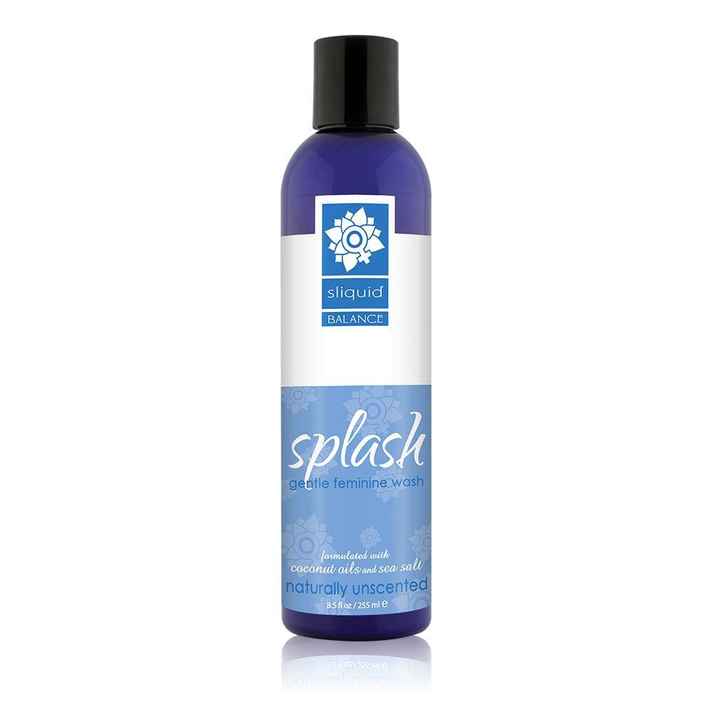 Sliquid Splash Naturally Unscented in blue bottle packaging