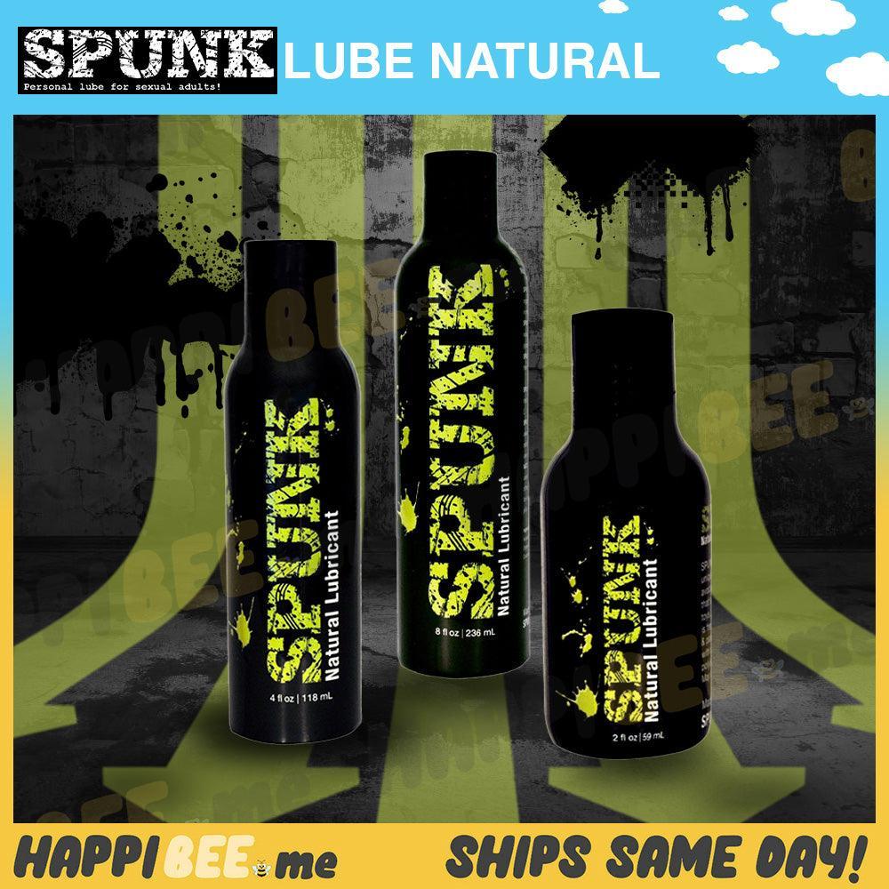 SPUNK Natural bottle sizes in a Happibee promotional graphic