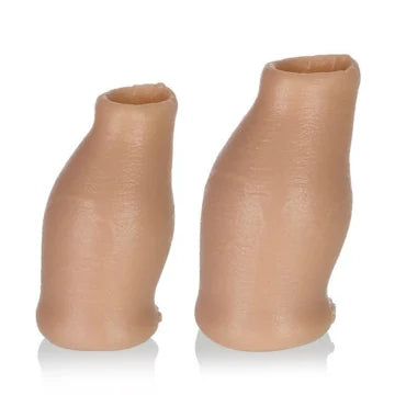 Two HOOD Moreskin silicone covers with different lengths and draped openings.